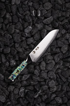 Ryu Abalone Damascus Santoku — cuchillo japonés Masamune