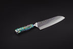 Ryu Abalone Damascus Santoku, cuchillo japonés Masamune