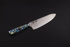 Ryu Abalone Damascus Santoku, cuchillo japonés Masamune