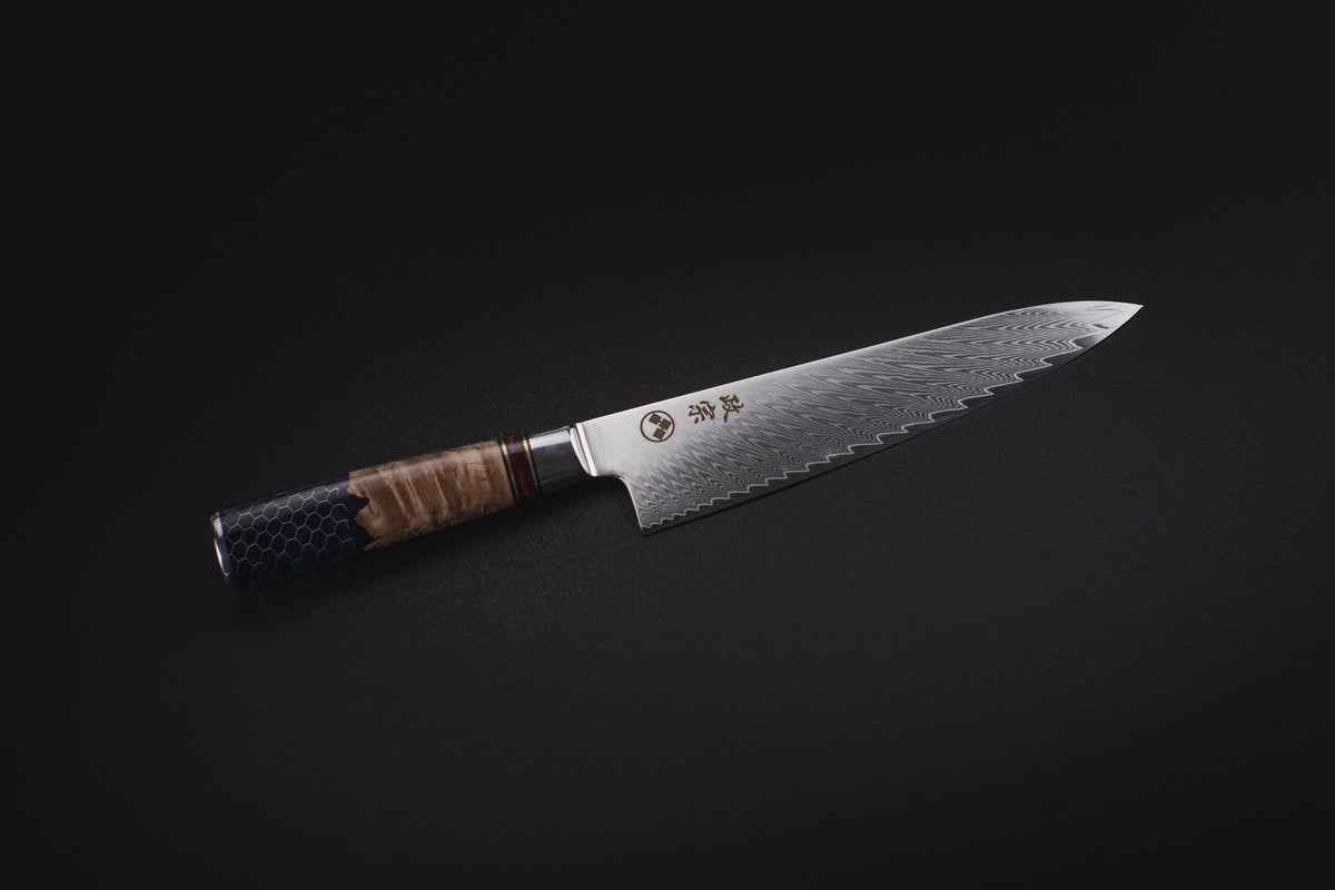 Ryu Blue Hex Kiroshi Gyuto, cuchillo japonés Masamune