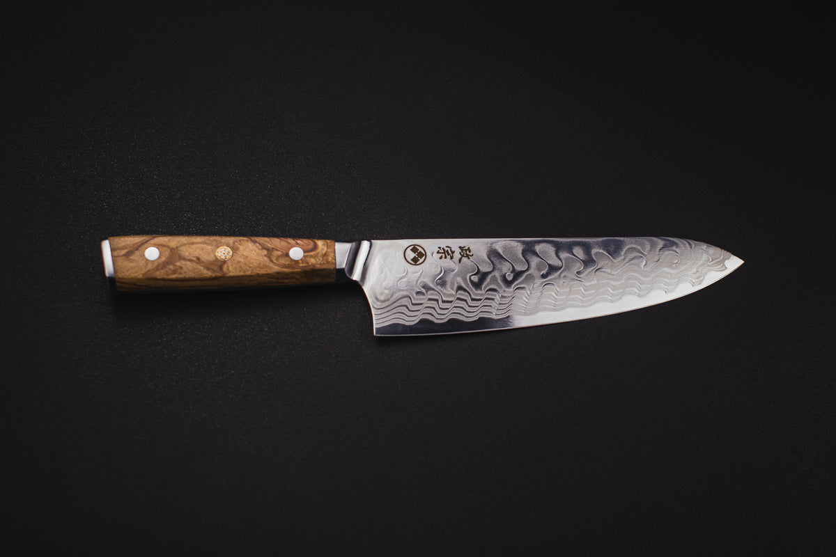 Ryu Olive Kiroshi Gyuto, cuchillo japonés Masamune
