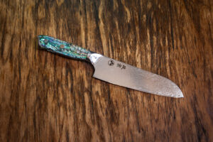 Ryu Abalone Damascus Santoku